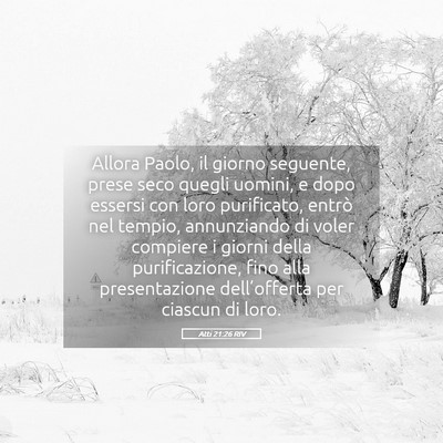 Picture 05 - Atti 21:26 RIV - Allora Paolo, il giorno seguente, prese seco - Bible Verse Picture