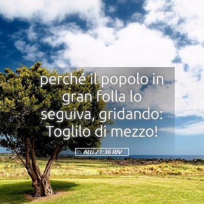 Picture 05 - Atti 21:36 RIV - perché il popolo in gran folla lo seguiva, - Bible Verse Picture