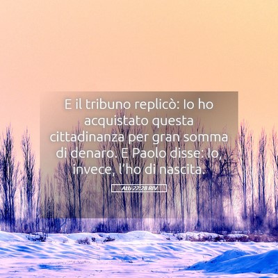 Picture 05 - Atti 22:28 RIV - E il tribuno replicò: Io ho acquistato questa - Bible Verse Picture