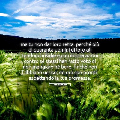 Picture 05 - Atti 23:21 RIV - ma tu non dar loro retta, perché più di - Bible Verse Picture
