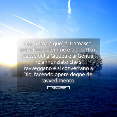 Picture 05 - Atti 26:20 RIV - ma, prima a que’ di Damasco, poi a Gerusalemme - Bible Verse Picture