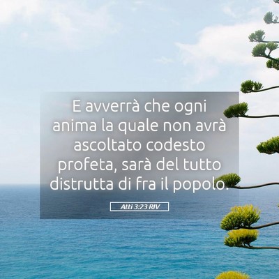 Picture 05 - Atti 3:23 RIV - E avverrà che ogni anima la quale non avrà - Bible Verse Picture