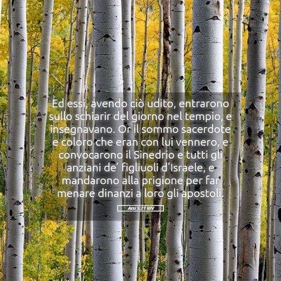 Picture 05 - Atti 5:21 RIV - Ed essi, avendo ciò udito, entrarono sullo - Bible Verse Picture