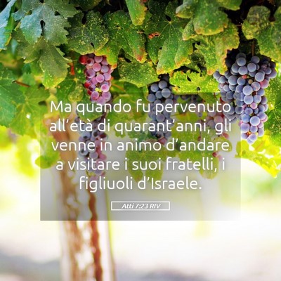 Picture 05 - Atti 7:23 RIV - Ma quando fu pervenuto all’età di - Bible Verse Picture