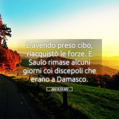 Picture 05 - Atti 9:19 RIV - E avendo preso cibo, riacquistò le forze. E - Bible Verse Picture