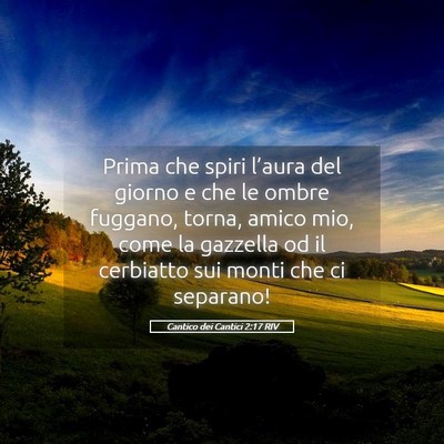 Picture 05 - Cantico dei Cantici 2:17 RIV - Prima che spiri l’aura del giorno e che le - Bible Verse Picture