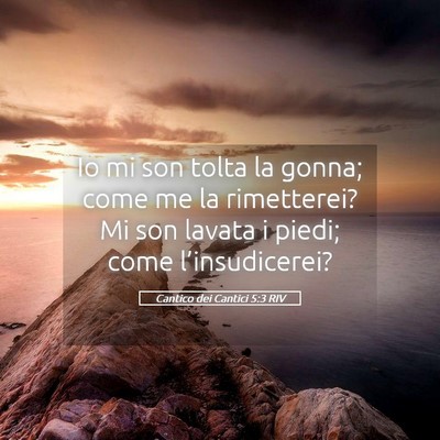 Picture 05 - Cantico dei Cantici 5:3 RIV - Io mi son tolta la gonna; come me la rimetterei? - Bible Verse Picture