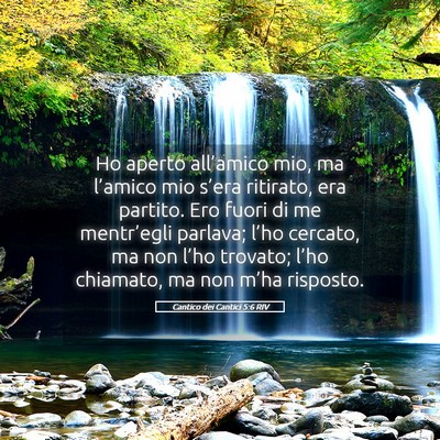 Picture 05 - Cantico dei Cantici 5:6 RIV - Ho aperto all’amico mio, ma l’amico mio - Bible Verse Picture