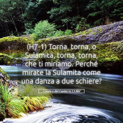 Picture 05 - Cantico dei Cantici 6:13 RIV - (H7-1) Torna, torna, o Sulamita, torna, torna, - Bible Verse Picture