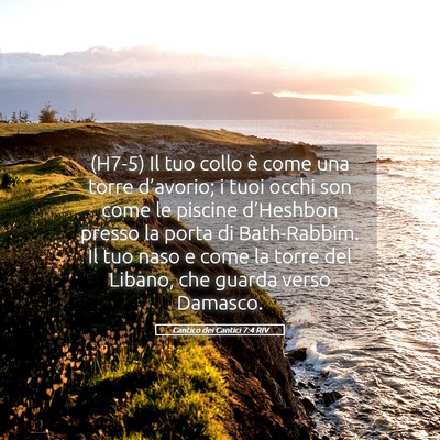 Picture 05 - Cantico dei Cantici 7:4 RIV - (H7-5) Il tuo collo è come una torre d’avorio; - Bible Verse Picture