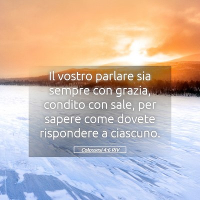 Picture 05 - Colossesi 4:6 RIV - Il vostro parlare sia sempre con grazia, condito - Bible Verse Picture