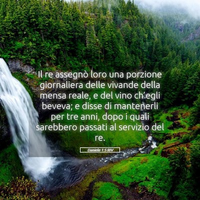 Picture 05 - Daniele 1:5 RIV - Il re assegnò loro una porzione giornaliera - Bible Verse Picture