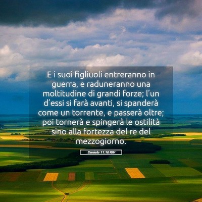 Picture 05 - Daniele 11:10 RIV - E i suoi figliuoli entreranno in guerra, e - Bible Verse Picture