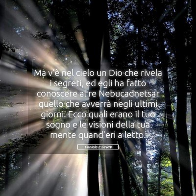 Picture 05 - Daniele 2:28 RIV - Ma v’è nel cielo un Dio che rivela i segreti, - Bible Verse Picture