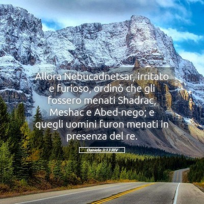 Picture 05 - Daniele 3:13 RIV - Allora Nebucadnetsar, irritato e furioso, ordinò - Bible Verse Picture