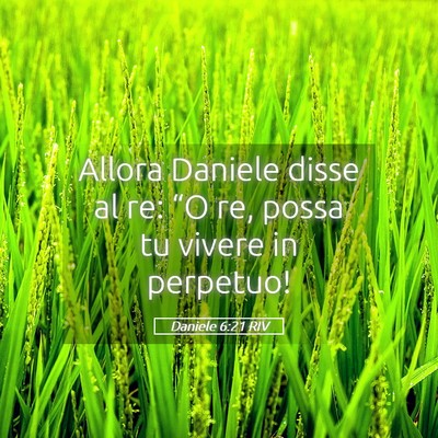 Picture 05 - Daniele 6:21 RIV - Allora Daniele disse al re: “O re, possa tu - Bible Verse Picture