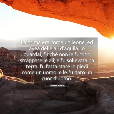 Picture 05 - Daniele 7:4 RIV - La prima era come un leone, ed avea delle ali - Bible Verse Picture