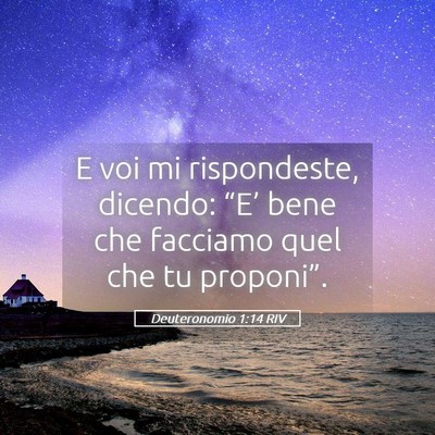 Picture 05 - Deuteronomio 1:14 RIV - E voi mi rispondeste, dicendo: “E’ bene che - Bible Verse Picture