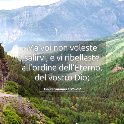 Picture 05 - Deuteronomio 1:26 RIV - Ma voi non voleste salirvi, e vi ribellaste - Bible Verse Picture