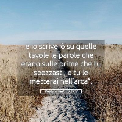 Picture 05 - Deuteronomio 10:2 RIV - e io scriverò su quelle tavole le parole che - Bible Verse Picture