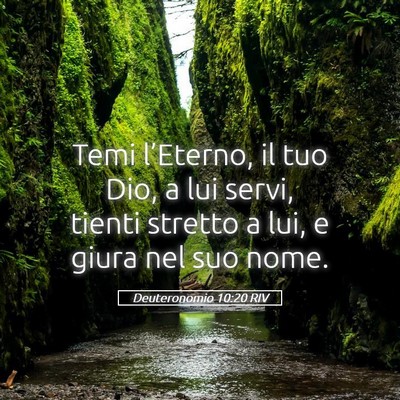 Picture 05 - Deuteronomio 10:20 RIV - Temi l’Eterno, il tuo Dio, a lui servi, tienti - Bible Verse Picture