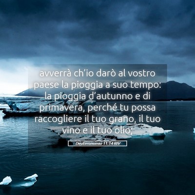 Picture 05 - Deuteronomio 11:14 RIV - avverrà ch’io darò al vostro paese la pioggia - Bible Verse Picture