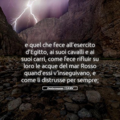 Picture 05 - Deuteronomio 11:4 RIV - e quel che fece all’esercito d’Egitto, ai - Bible Verse Picture