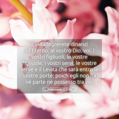 Picture 05 - Deuteronomio 12:12 RIV - E vi rallegrerete dinanzi all’Eterno, al vostro - Bible Verse Picture