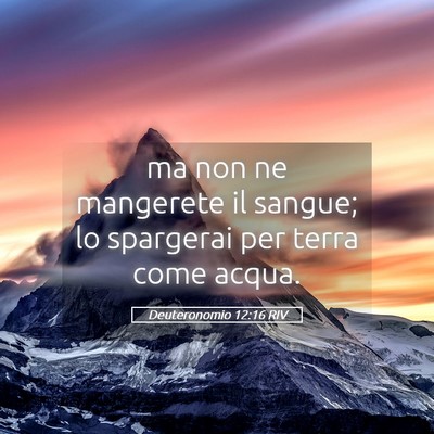 Picture 05 - Deuteronomio 12:16 RIV - ma non ne mangerete il sangue; lo spargerai per - Bible Verse Picture