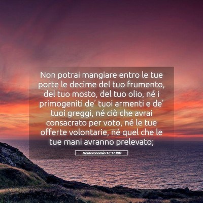 Picture 05 - Deuteronomio 12:17 RIV - Non potrai mangiare entro le tue porte le decime - Bible Verse Picture