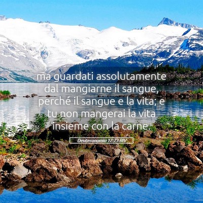 Picture 05 - Deuteronomio 12:23 RIV - ma guardati assolutamente dal mangiarne il - Bible Verse Picture