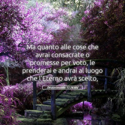 Picture 05 - Deuteronomio 12:26 RIV - Ma quanto alle cose che avrai consacrate o - Bible Verse Picture