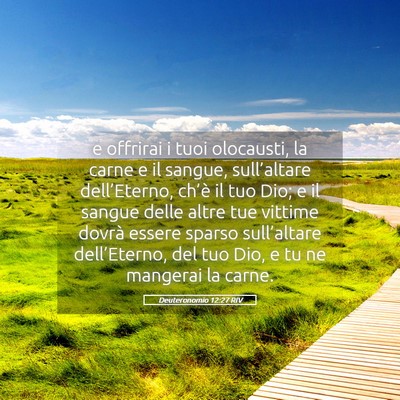 Picture 05 - Deuteronomio 12:27 RIV - e offrirai i tuoi olocausti, la carne e il - Bible Verse Picture
