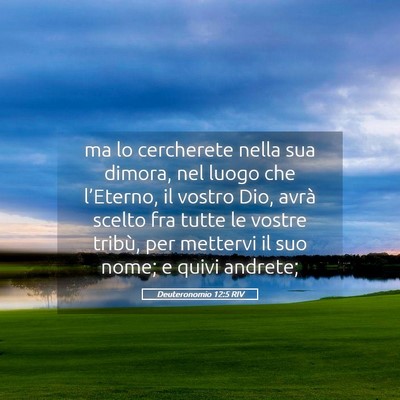 Picture 05 - Deuteronomio 12:5 RIV - ma lo cercherete nella sua dimora, nel luogo che - Bible Verse Picture