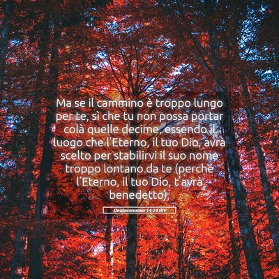 Picture 05 - Deuteronomio 14:24 RIV - Ma se il cammino è troppo lungo per te, sì che - Bible Verse Picture