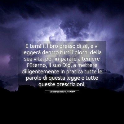 Picture 05 - Deuteronomio 17:19 RIV - E terrà il libro presso di sé, e vi leggerà - Bible Verse Picture
