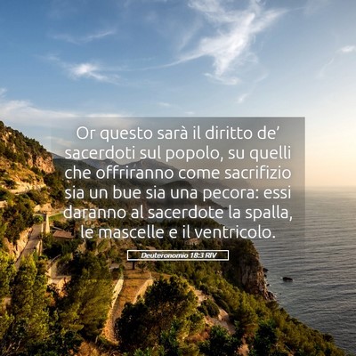 Picture 05 - Deuteronomio 18:3 RIV - Or questo sarà il diritto de’ sacerdoti sul - Bible Verse Picture
