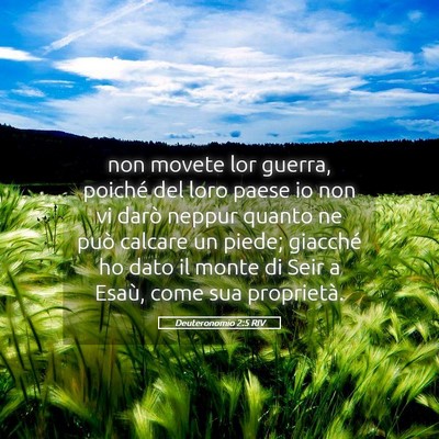 Picture 05 - Deuteronomio 2:5 RIV - non movete lor guerra, poiché del loro paese io - Bible Verse Picture