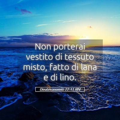 Picture 05 - Deuteronomio 22:11 RIV - Non porterai vestito di tessuto misto, fatto di - Bible Verse Picture