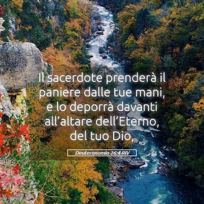 Picture 05 - Deuteronomio 26:4 RIV - Il sacerdote prenderà il paniere dalle tue mani, - Bible Verse Picture