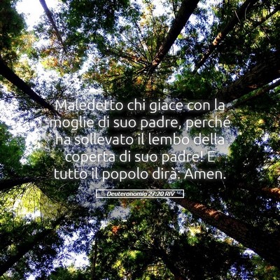Picture 05 - Deuteronomio 27:20 RIV - Maledetto chi giace con la moglie di suo padre, - Bible Verse Picture