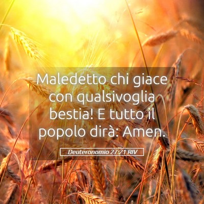 Picture 05 - Deuteronomio 27:21 RIV - Maledetto chi giace con qualsivoglia bestia! E - Bible Verse Picture