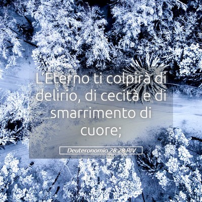 Picture 05 - Deuteronomio 28:28 RIV - L’Eterno ti colpirà di delirio, di cecità e - Bible Verse Picture