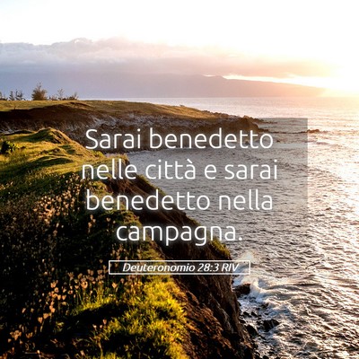 Picture 05 - Deuteronomio 28:3 RIV - Sarai benedetto nelle città e sarai benedetto - Bible Verse Picture