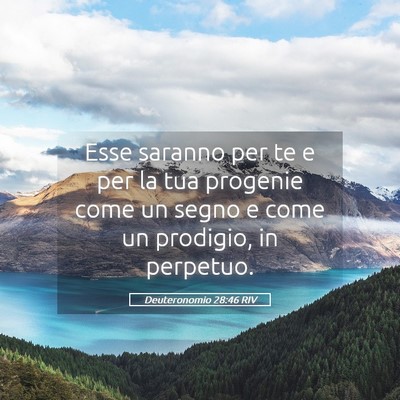 Picture 05 - Deuteronomio 28:46 RIV - Esse saranno per te e per la tua progenie come un - Bible Verse Picture