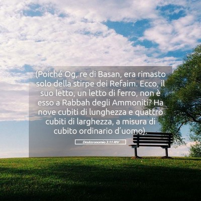Picture 05 - Deuteronomio 3:11 RIV - (Poiché Og, re di Basan, era rimasto solo della - Bible Verse Picture