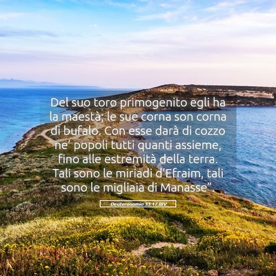 Picture 05 - Deuteronomio 33:17 RIV - Del suo toro primogenito egli ha la maestà; le - Bible Verse Picture
