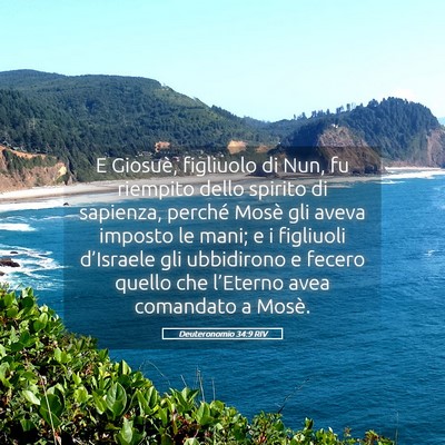 Picture 05 - Deuteronomio 34:9 RIV - E Giosuè, figliuolo di Nun, fu riempito dello - Bible Verse Picture