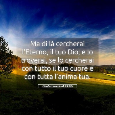 Picture 05 - Deuteronomio 4:29 RIV - Ma di là cercherai l’Eterno, il tuo Dio; e lo - Bible Verse Picture