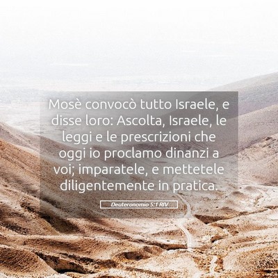 Picture 05 - Deuteronomio 5:1 RIV - Mosè convocò tutto Israele, e disse loro: - Bible Verse Picture